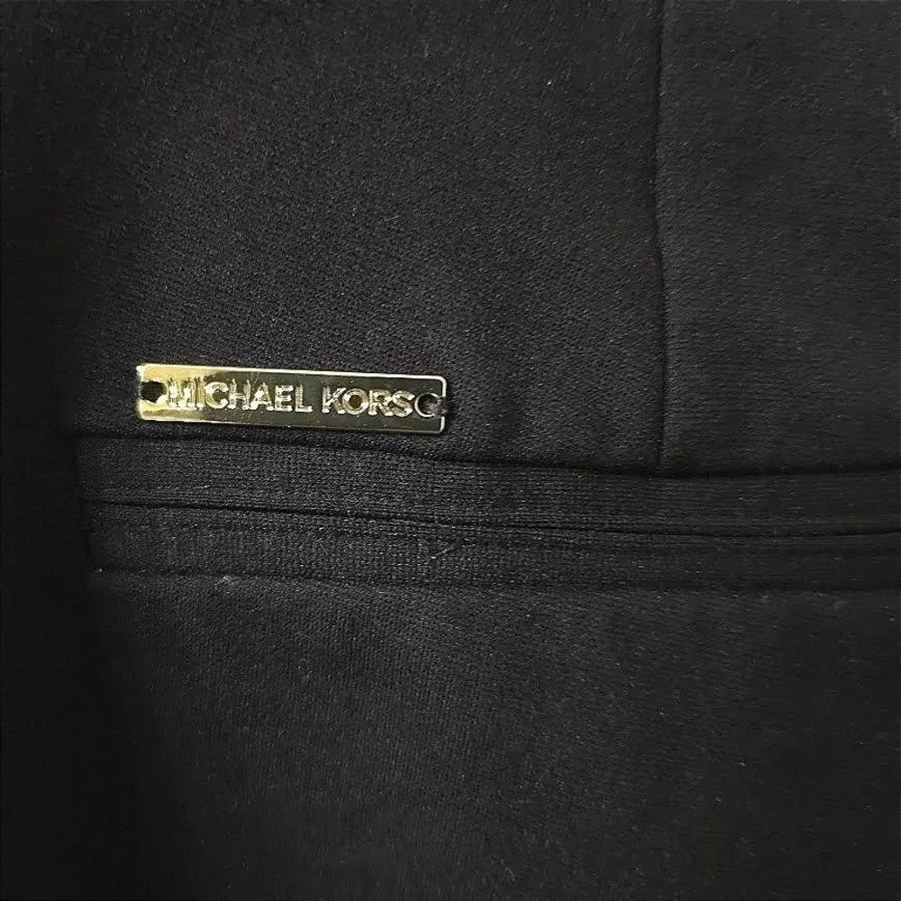 Michael Kors Black Elastic Waist Straight Leg Pull On Pants Women's Size‎ M